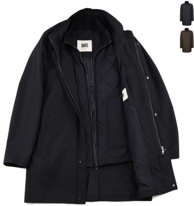 닥스 맨 라이너 탈착 3WAY 트렌치 코트 남성 의류 겨울용 반코트