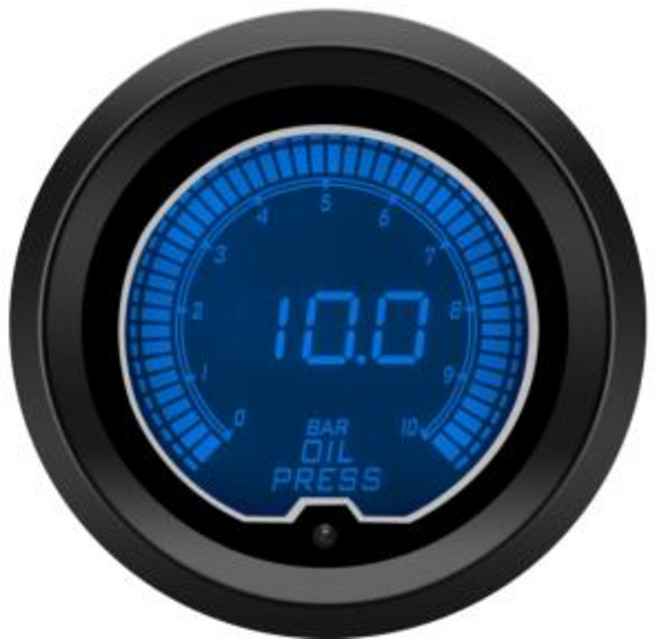 52mm 타코미터 RPM 부스트 수온 오일 온도 압력 배기 게이지 전압계 LCD 디지털 디스플레이 7 색 자동차, Oil Press Gauge, 1개