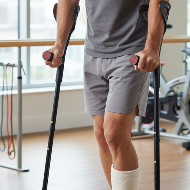 엘보 클러치 접이식 목발 지팡이 보행 걷기 보조기구