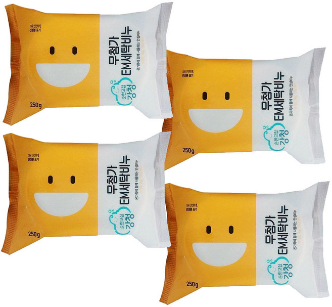 순한고집강청 무첨가 EM 세탁비누, 250g, 4개