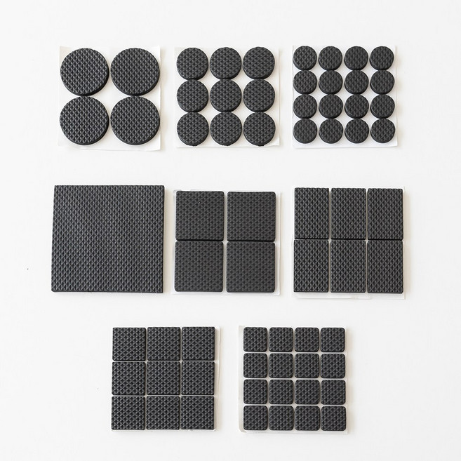 할메이드 식탁 의자 발 다리커버 소음방지 가구 바닥보호 패드, EVA 원형 12mm 16P, 블랙