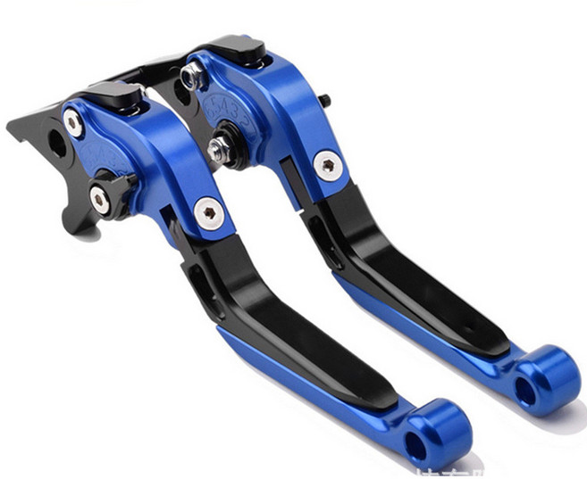 YAMAHA TRICKER XT250X 改裝 CNC 剎車拉桿 離合拉桿 伸縮折疊配件, 1個, 藍黑藍