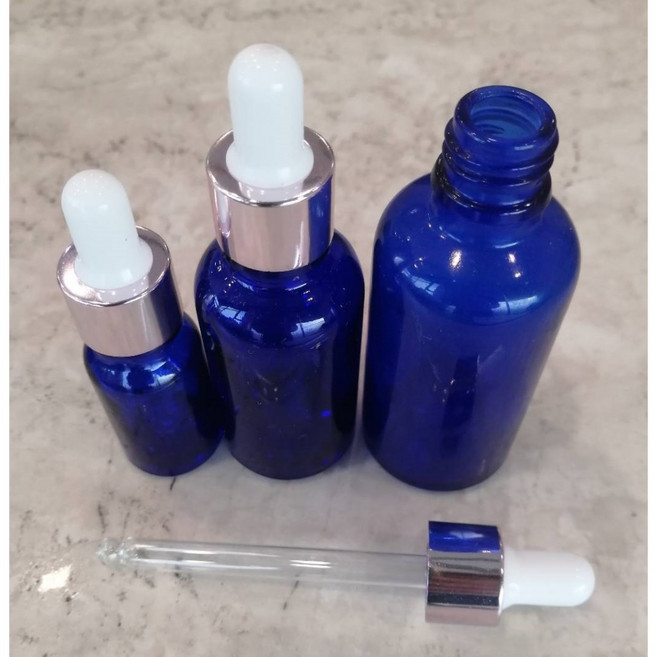 尼歐NIO 玻璃滴瓶, 1個, 50ML藍色-玫瑰金白頭玻璃滴瓶