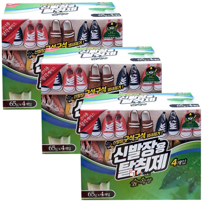 산도깨비 신발장 탈취제(숲속향) 65gX4개입, 260g, 3개