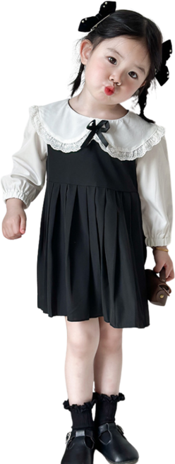 삐삐네옷가게 여아용 프릴카라 봄가을 원피스 스커트