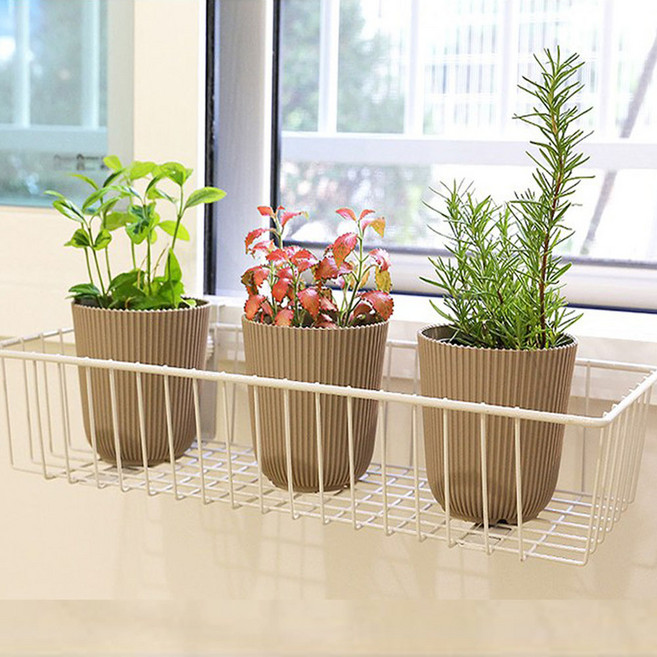 창틀선반 베란다 창문 철재선반 행거 화분걸이 바구니 대형 특대형 국산 샵메이트, 1개, 화이트 사각 대형