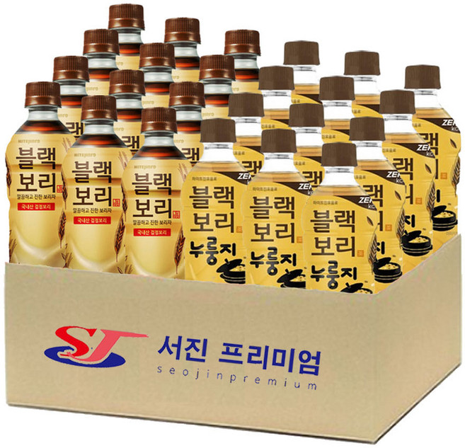 (서진프리미엄) 하이트진로 블랙보리 2종혼합 520ml 각12개씩 총24개 (오리지날+누룽지), 24개