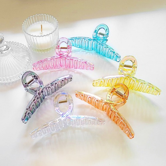 보석토핑 6종세트 페이튼 클리어 투명 헤어집게핀 대형 왕 빅사이즈 올림머리