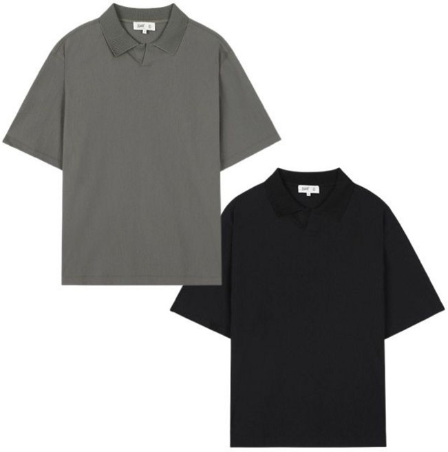 지이크 와플카라 시어서커 반팔 루즈핏 남성 티셔츠 2종 PGIBD8026 2732575