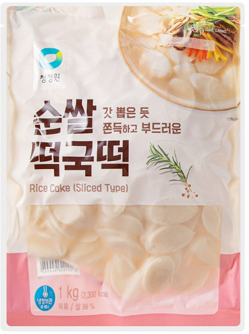 청정원 순쌀 떡국떡, 2개, 1kg