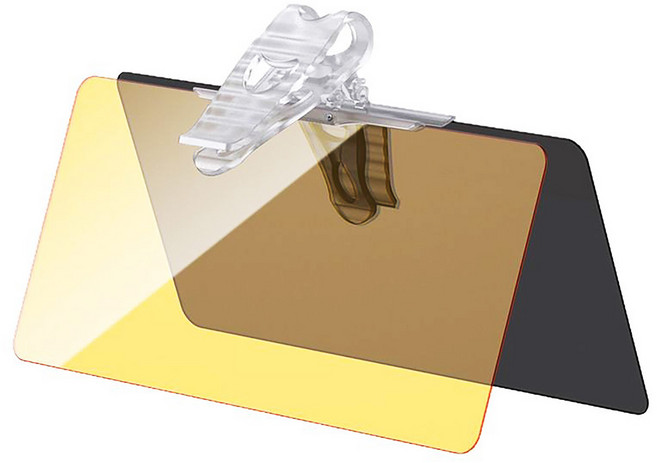 마이셀픽 차량용 썬바이저 햇빛가리개, 1개, 흑색 황색 주야겸용