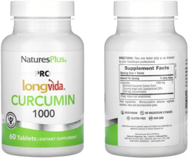 네이처스플러스 프로 롱비다 커큐민 1000mg 60정, 1개 - 쿠팡