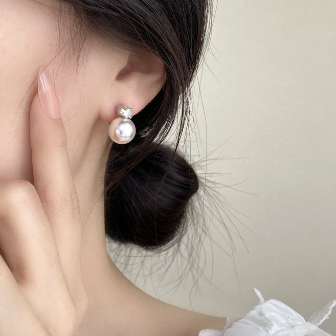 Ramlove 14K 왕비 기질 진주 귀걸이 독특한 디자인 경사스러운 여성 모이나이꾐도금귀이 XSD008