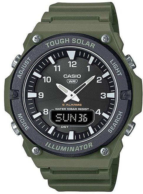 카시오 손목시계 카시오 컬렉션 국내 터프솔라 AQS820W3 BJF 남성 카키