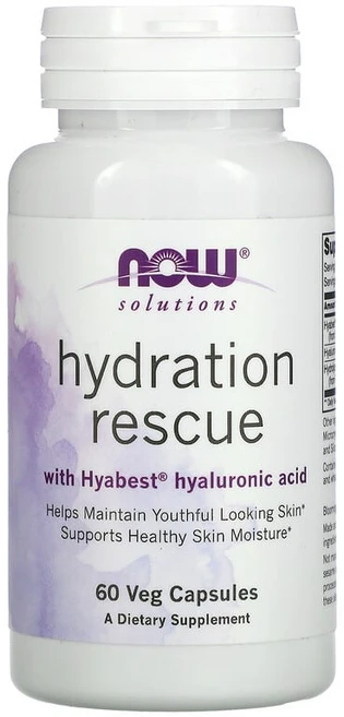 NOW Foods Solutions 하이드레이션 레스큐 Hyabest 히알루론산 함유 베지 캡슐 60정 NOW-03388, 1개 - 쿠팡