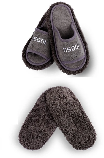 백수 클린 청소슬리퍼 소 + 리필 패드, 1세트, 그레이 - 쿠팡