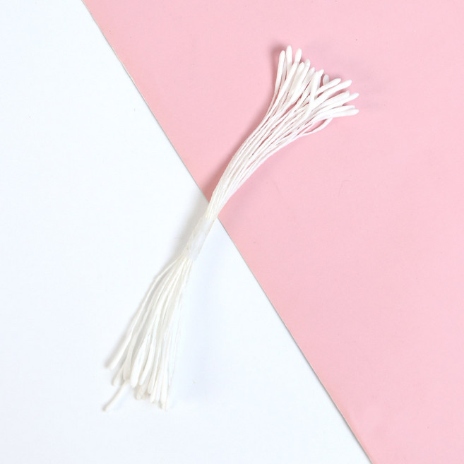 모루 철사 부자재 DIY 재료 꽃 공예 털모루, 1세트, C2657. 긴꽃수술 (화이트)