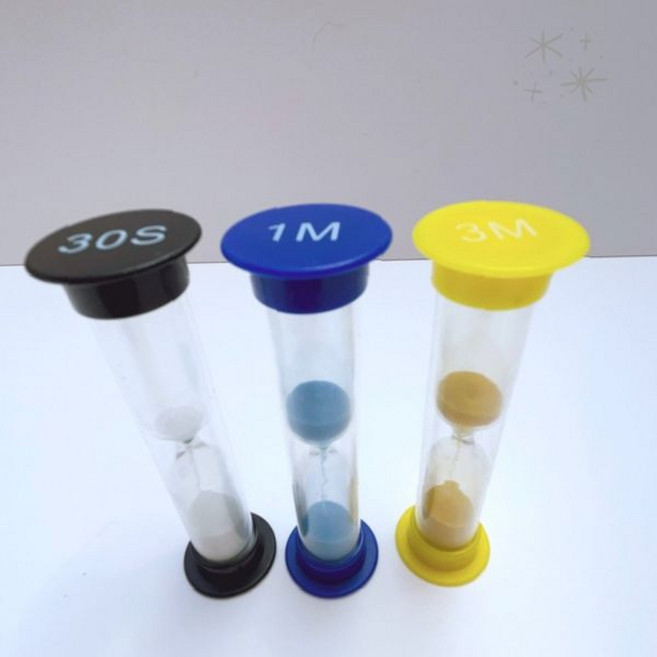 시간측정 교육용 모래시계 투명 플라스틱 컬러캡 어린이 집중력 훈련 교실 수업, 블랙(30초)