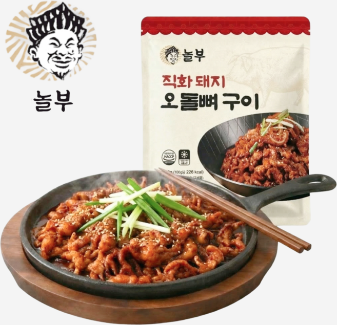 놀부 직화 돼지 오돌뼈 구이 (냉동) 5개입, 1개, 800g