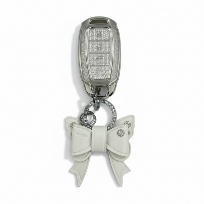 어니트 현대 차종 호환 크리스탈 차키케이스 자동차 키링 키홀더, 화이트, H-04(4버튼)