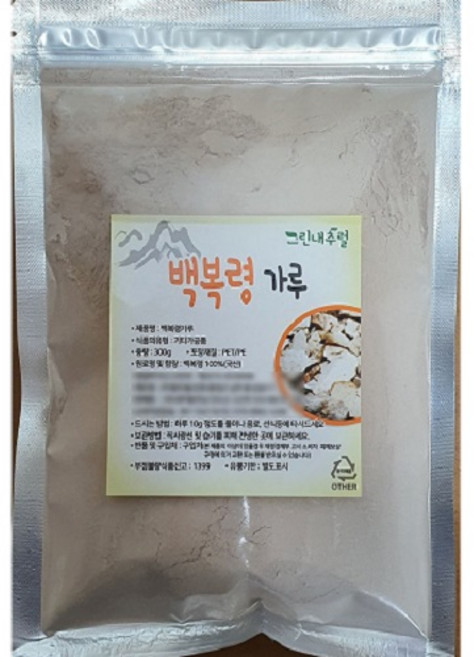 (그린내추럴) 국내산(강원도 강릉) 백복령가루 300g, 1개