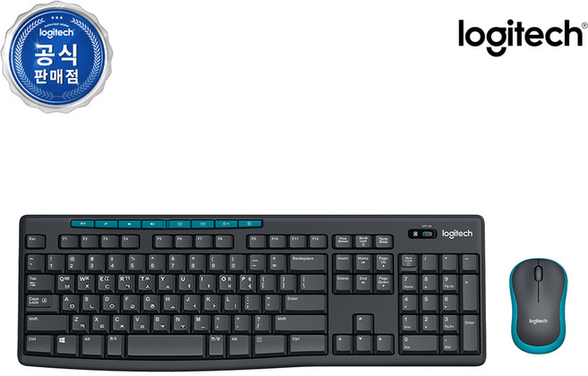 로지텍코리아 MK275 무선 키보드 마우스 세트, 블랙, 일반형
