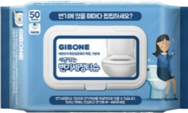 기본에 세균닦는 변기세정티슈 50매, 6개
