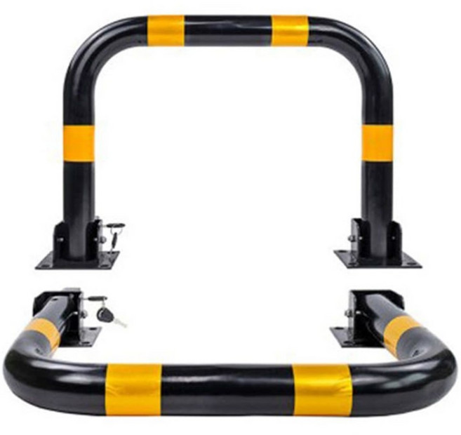 주차금지 철제봉 대형 큰 차단봉 튼튼한 접이식 노랑 검정, 1개