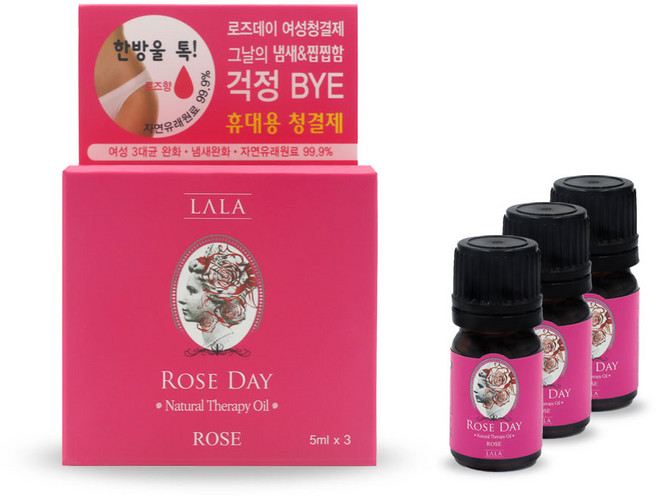 라라로즈데이 여성청결제 로즈, 5ml, 3개