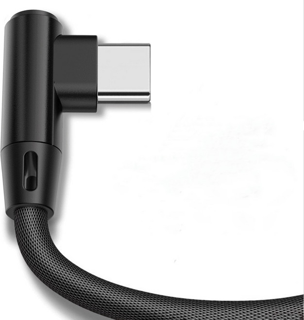 믹스MICS 1+1 90도 C타입 짧은 숏 충전 케이블 25cm 패브릭 단선방지 안드로이드 급속 Type-C 충전선 게임전용 2개입 세트, 1세트, 블랙