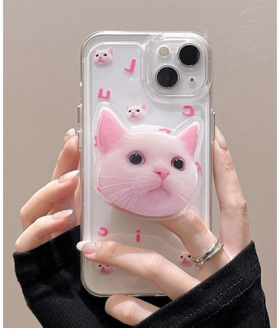 블링블링케이스 럭키 냥이 갤럭시 Z플립 그립톡 케이스