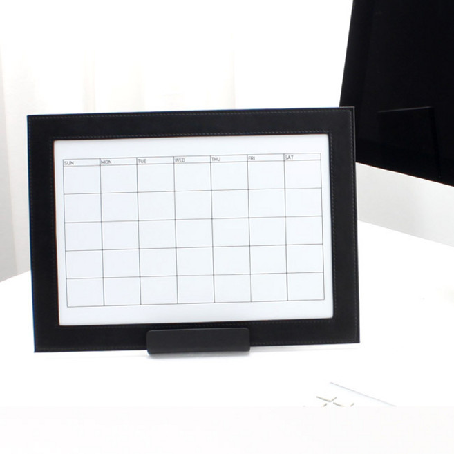 가죽 메탈 탁상용 미니 화이트보드 월간 주간 계획표 보드판, 주간계획표, 상세페이지 참조