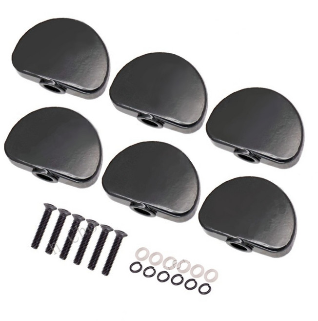 셀고 통기타 헤드 줄감개 페그 손잡이 수리악세사리, 1세트, 블랙메탈