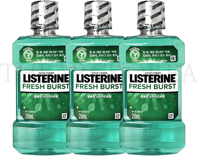 리스테린 후레쉬 버스트 구강청결제, 250ml, 3개