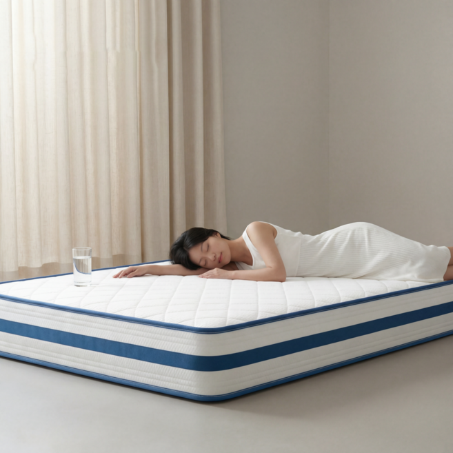 UniNest 허리편한 탄탄한 지지력 무음 독립스프링 침대 바닥 매트리스, 중간 단단함, 25cm