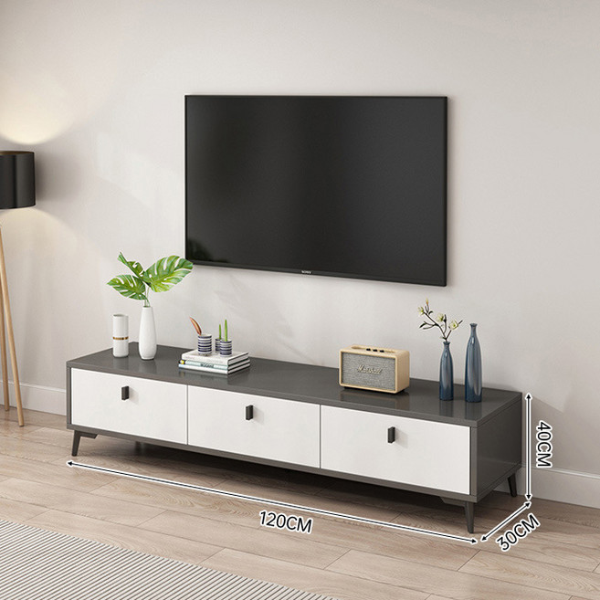 Tixpra 거실장 TV테이블 TV대 1200 모던 심플, 회색
