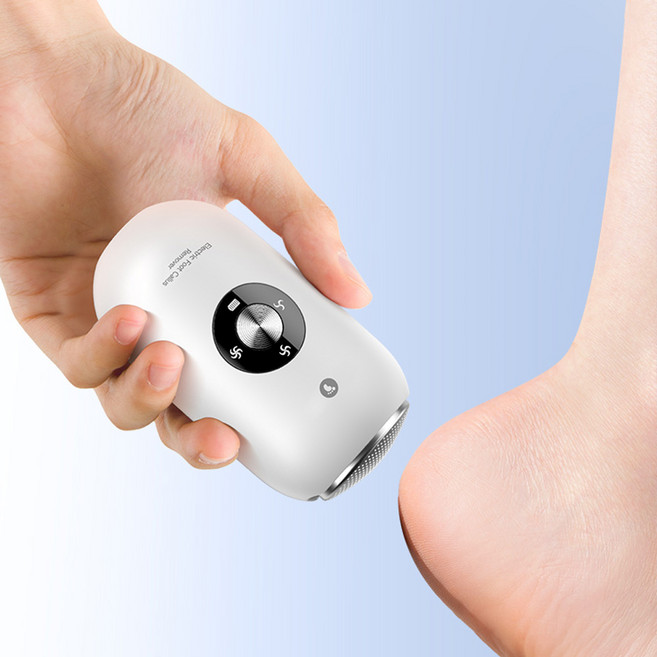 Allilio 충전식 무선 전동 발각질제거기 발바닥 발 뒤꿈치 굳은살제거, 화이트