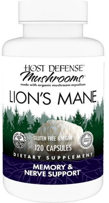 Host Defense 호스트 디펜스 머쉬룸스 라이언스 메인 - 두뇌 건강 지원 보조 캡슐 집중력 및 기억력 향상용 버섯 보조제 면역 신경계 지원제 120캡슐 60회분, 120 Count (Pack of 1), 1 - 쿠팡
