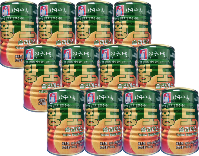 강구나루 황도슬라이스 400g 12개 업소용 대용량