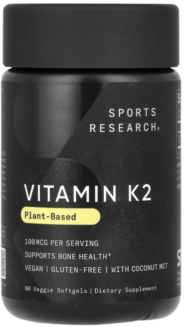 스포츠리서치 D3 + K2 식물성 60소프트젤, 1개, 60정 - 쿠팡