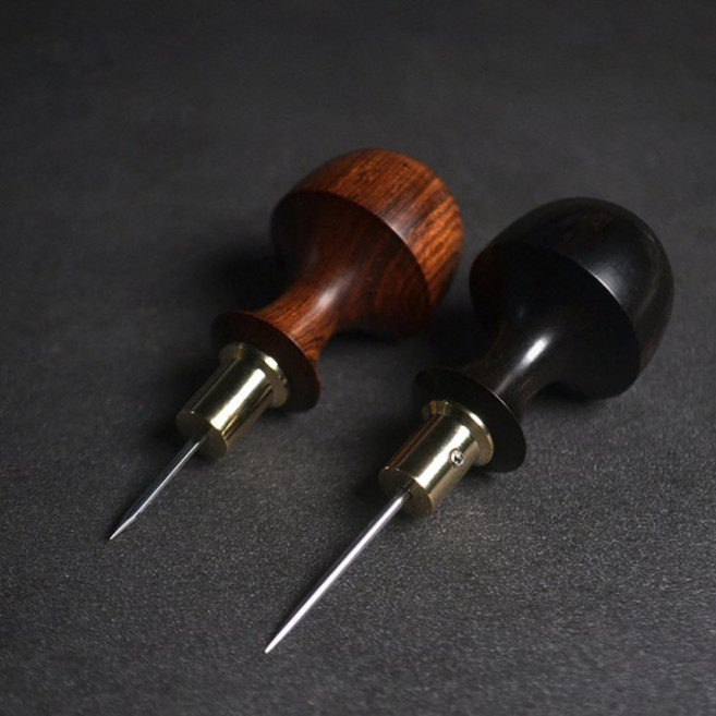 펀칭 Migu 가죽 바느질 송곳 짧은 단단한 나무 손잡이 HSS 분리형 바늘 DIY 수제 공예 도구, 13 Olive 2.2MM R