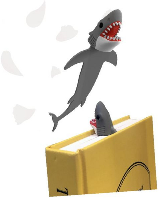 상어 입체 북마크 책갈피 독서용품 아동 학습용 문구 선물용 캐릭터 북갈피, 1개