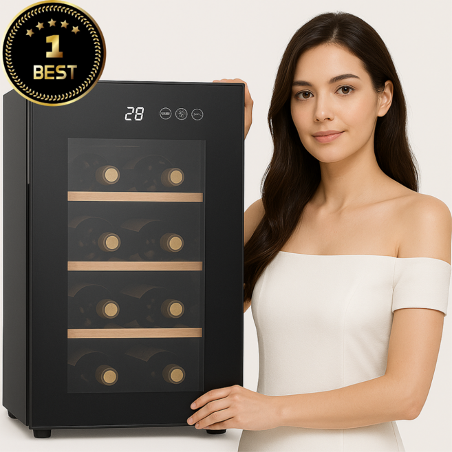 와인벨 시크한 와인 셀러 냉장고, 18병, 시크 블랙