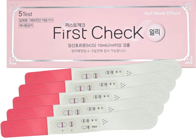 에이디텍 퍼스트체크 얼리 임테기 No! Hook 2라인 얼리 임신테스트기, 1개, 5개입