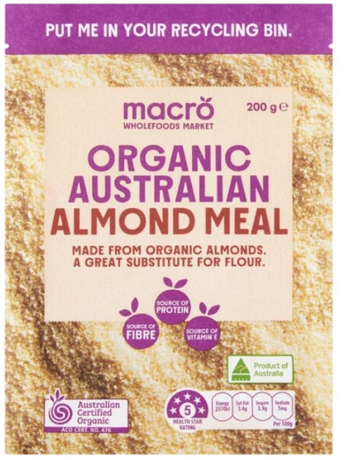 호주 매크로 유기농 아몬드 분말 가루 Macro Organic Australian Almond Meal, 1개, 200g - 쿠팡
