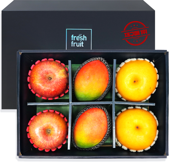 푸른마을 _사과 배 애플망고 국내산 혼합과일 명절선물 과일 선물세트 3kg, 1세트