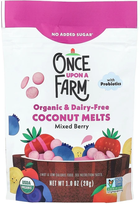 Once Upon A Farm 유기농 코코넛 멜츠 토들러 믹스 베리 28g(1oz) Farm (원스 어폰 어 팜), Once Upon A Farm, 유기농 코코넛 멜츠,, 28g, 1개 - 쿠팡