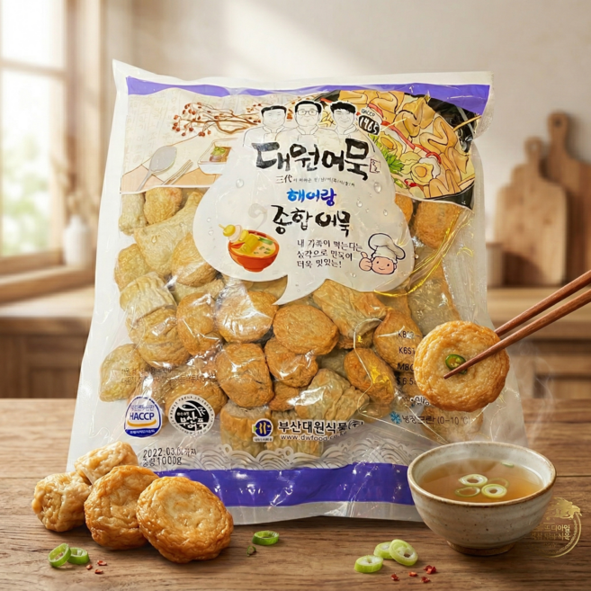 (부산대원어묵) 종합 어묵 1000g 부산어묵 어묵탕용 쫄깃한 어묵 식당용 대용량, 1kg, 1개
