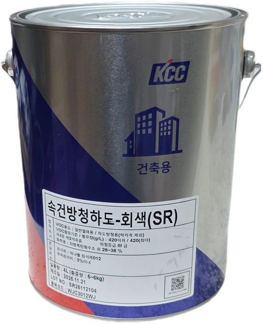 KCC 페인트 철재 속건(SR) 방청하도 프라이머 녹방지 사비, 1L, 적갈색+미니로라세트, 1개