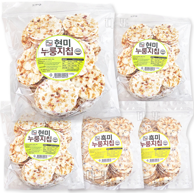 소담 현미누룽지칩(3봉) +흑미누룽지칩(2봉), 1kg, 1세트